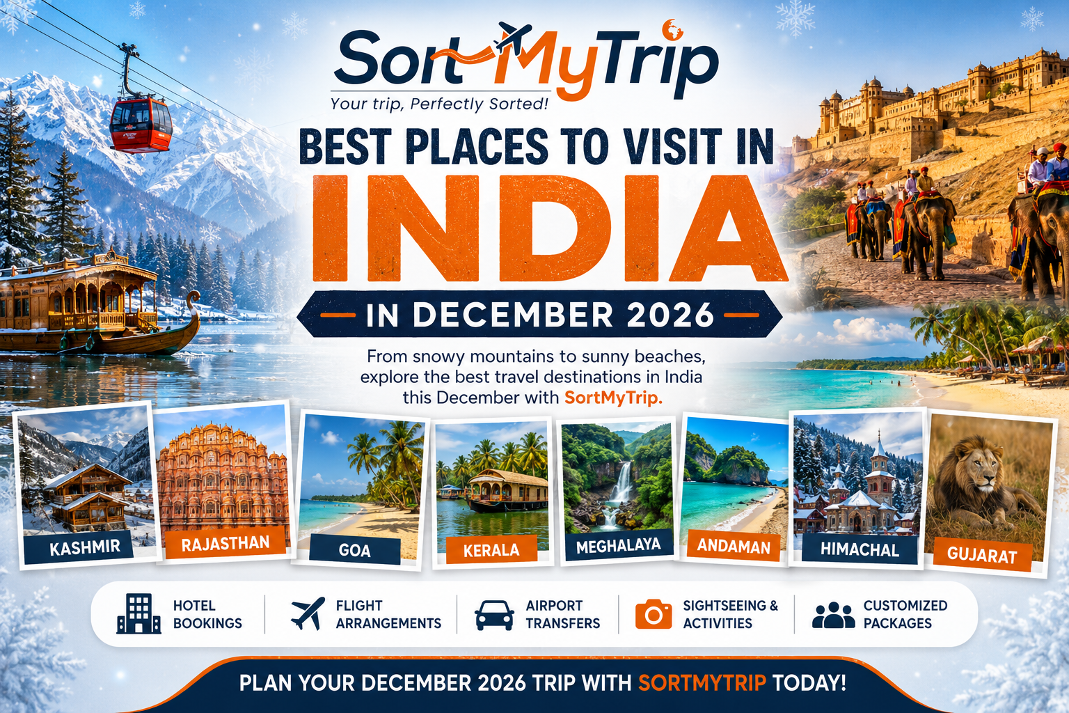 Best Places to Visit in India in December 2026 | SortMyTrip